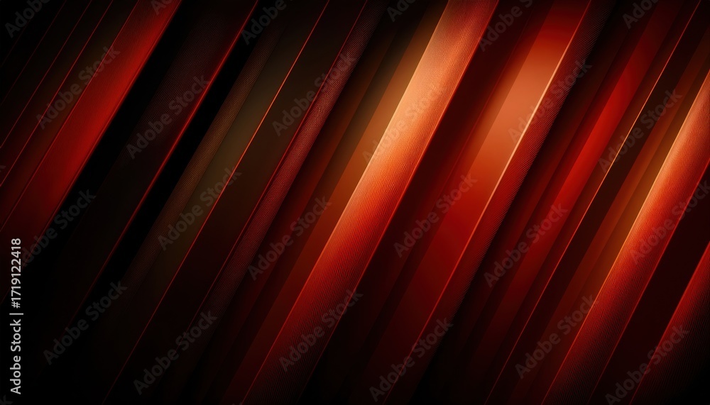 Poster fiery abstract diagonal light streaks in deep red and orange tones, blurred motion for dynamic backg