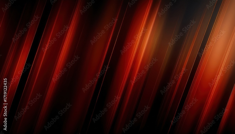 Poster fiery abstract diagonal light streaks in deep red and orange tones, blurred motion for dynamic backg
