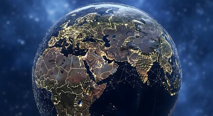 Illuminated earth with democratic values