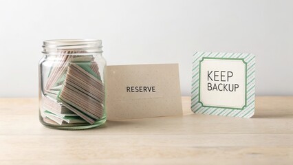 Card Storage Jar with Keep Backup and Reserve Note for Organization