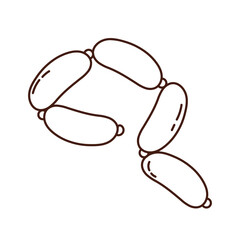 Doodle Illustration of a String of Sausage