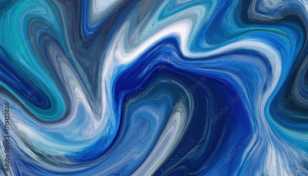Poster abstract ocean waves blue texture with flowing swirls deep tones for commercial or editorial use