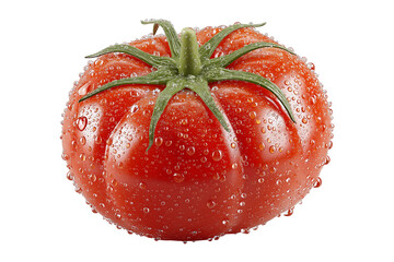 Bright red and ripe tomato, transparent background, png assets for food ingredients