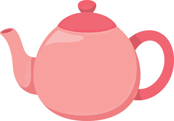 Charming pink teapot illustration perfect for cafes and kitchen decor vector