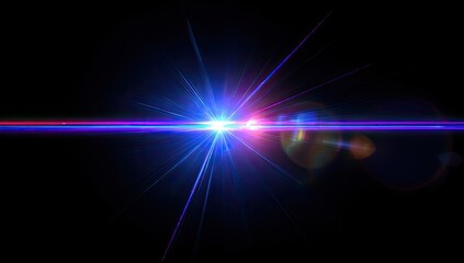 Obraz premium Bright, colorful lens flare against a dark background