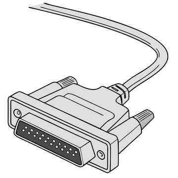 Parallel Port Photo on White Background &ndash; High-Resolution Image for Tech Use