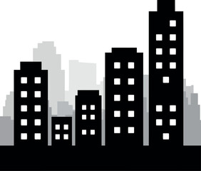Modern cityscape silhouette skyscraper skyline buildings vector