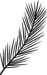Obraz premium Hand drawn pine branch silhouette simple elegant nature element vector