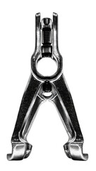 Metal automotive repair tool, a forked, clamp-like device