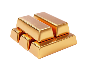 Gold bars stacked