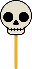 Spooky skull lollipop halloween candy treat vector