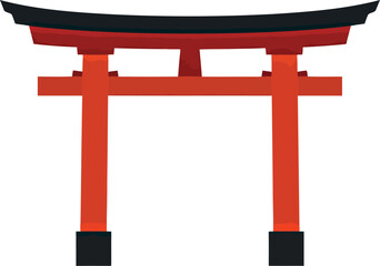 Vibrant red japanese torii gate traditional entrance sacred symbolism vector