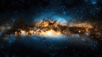 Fototapeta premium Stunning view of galaxy filled with stars and cosmic dust, showcasing vibrant colors and depth