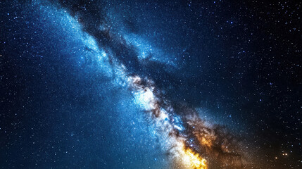 Fototapeta premium Vibrant Milky Way galaxy with bright stars and cosmic dust, showcasing beauty of universe