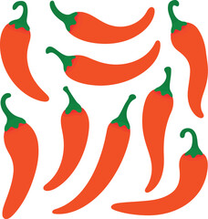 Vibrant red chili peppers fresh spicy food ingredient vector