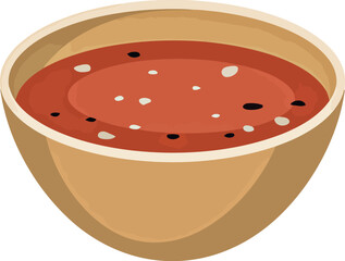 Vibrant tomato soup bowl refreshing appetizer healthy homemade food vector