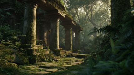 ancient temple ruin in the jungle
