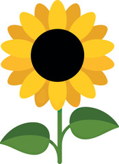 Vibrant yellow sunflower bloom summer garden nature floral element vector