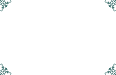 Elegant GreenDecorative Frame with Floral Ornaments. 961