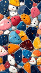 Vibrant, multicolored stone pattern
