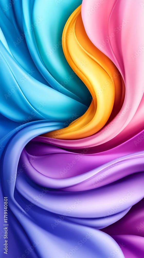Aufkleber fluid lines of many colors creating an abstract swirling pattern