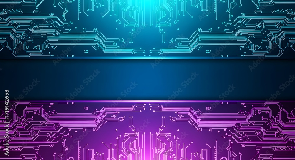 Wall mural high-tech illustration of a data network with a mirrored effect.