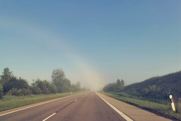 road in fog