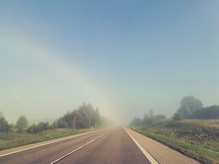 road in fog
