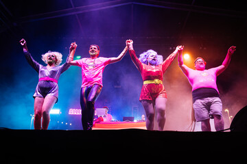 Bearded Drag Queens and Queer Performers Celebrate Pride on Stage in Vibrant Display