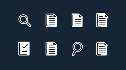 Document Management Icons for Business and Organization Use