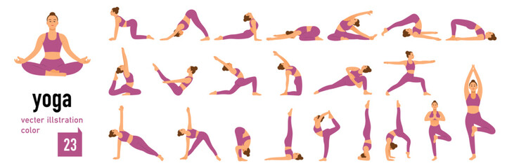 Various yoga poses.