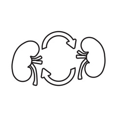 kidney transplant line icon