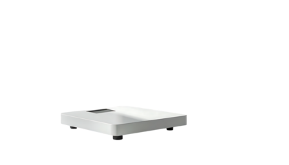 A minimalist, rectangular, white bathroom sink with a subtle, recessed basin and a small, slightly raised edge