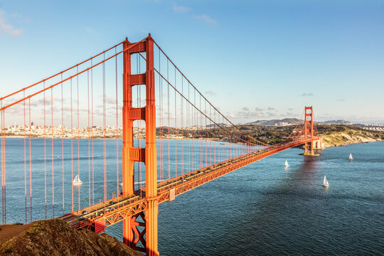 Golden gate bridge and bay, San Francisco, California, USA