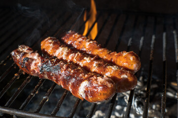 Grilled sausage, a classic grilled dish.
