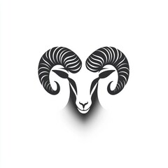 Aries Zodiac Sign Isolated On White Background. Horoscope. Aries Horoscope Symbol. Astrological Aries Design. Aries Sign Icon. Detailed Aries Zodiac Emblem Isolated. Astrology.