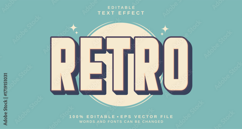 Poster editable text style effect - retro text style theme.