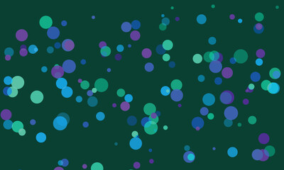 Abstract dark green background with translucent teal and blue circles