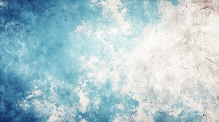 Rustic vintage background of distressed blue and white cracked plaster wall with grunge texture