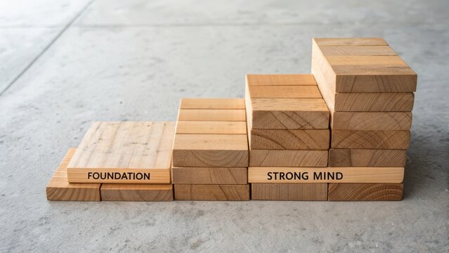 Building Blocks of Success: Strong Mind and Foundation Concept