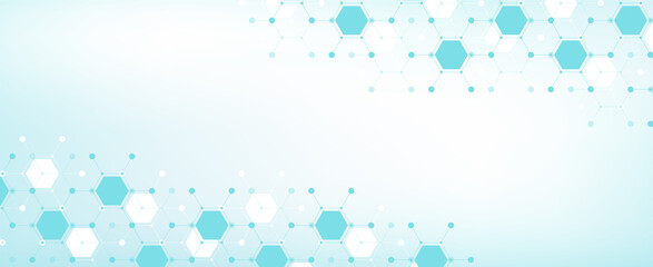 Molecular abstract structure and genetic engineering DNA. Healthcare and medicine background concept. Scientific research background. Wave flow. Innovation pattern, illustration.