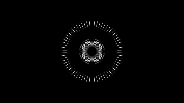 Line blast and circle burst explosion, Circles on transparent background, ring accent highlights night sky pop-up animation, circle bursting highlight motion graphics on black background 4k