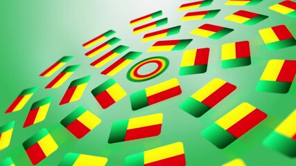 Benin Flags in Spinning Rings, National Pride Concept