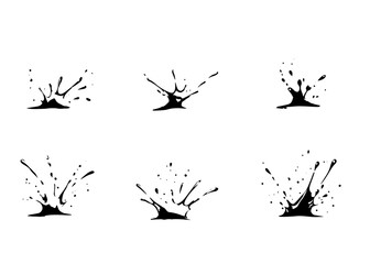 Black silhouettes ink splashes a vector illustration 