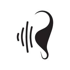 Green hearing symbol perfect for nature therapy, wellness and environmental brands