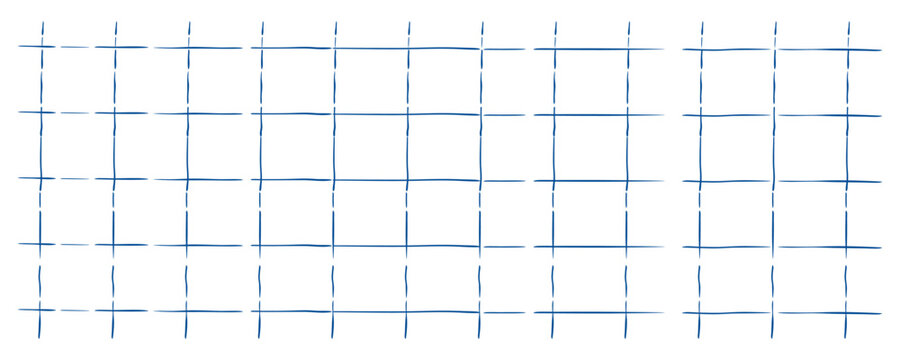 Hand drawn grid vector pattern. Check line background, stripe texture
