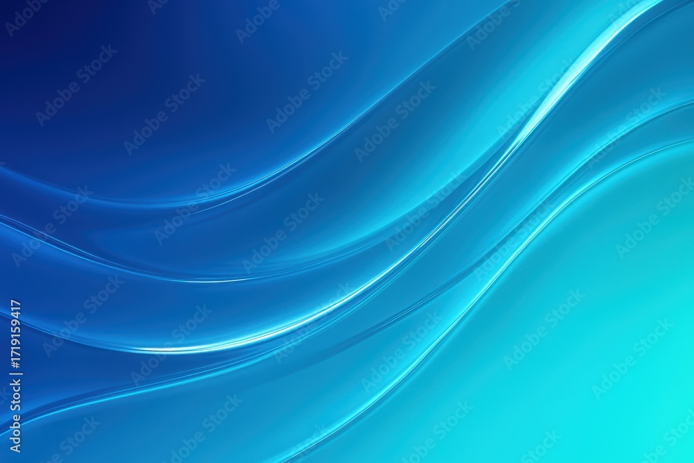 Aufkleber abstract background with smooth blue and teal waves flowing across the image, creating a modern look