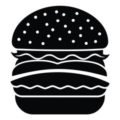 Burger keju daging silhouette food icon vector illustration