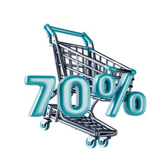 Shopping cart Sale 70 percent 3D