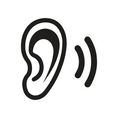 Speech bubble ear icon perfect for counseling centers and language learning apps